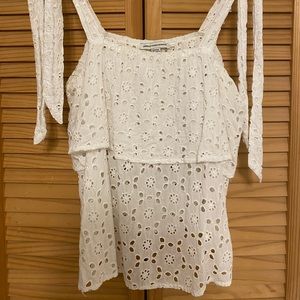 white top with cute shoulder bows